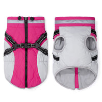 HKM-9136317 Waterproof Fleece-Lined Zip-Up Jacket for Dogs ¨C Sizes S to 5XL in Blue, Pink, Purple, and Red