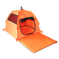 HKM-9136573 Foldable Anti-Mosquito Pet Tent for Dogs and Cats - Comfortable Oxford and Flannel Material, Orange Blue