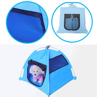 HKM-9136573 Foldable Anti-Mosquito Pet Tent for Dogs and Cats - Comfortable Oxford and Flannel Material, Orange Blue