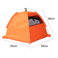 HKM-9136573 Foldable Anti-Mosquito Pet Tent for Dogs and Cats - Comfortable Oxford and Flannel Material, Orange Blue