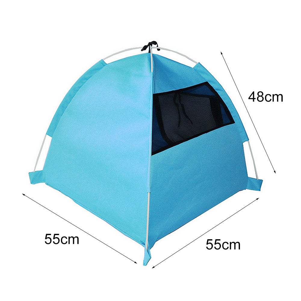 HKM-9136573 Foldable Anti-Mosquito Pet Tent for Dogs and Cats - Comfortable Oxford and Flannel Material, Orange Blue