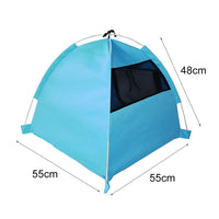 HKM-9136573 Foldable Anti-Mosquito Pet Tent for Dogs and Cats - Comfortable Oxford and Flannel Material, Orange Blue
