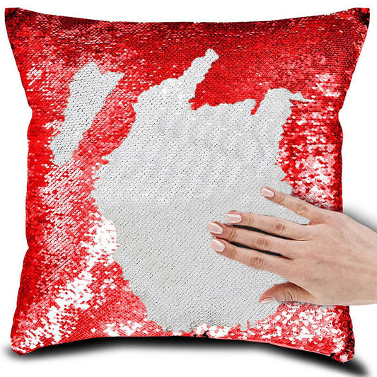 HKM-913683 Color Changing Decorative Pillow Case - 40x40cm Knitted Portrait Design, 100% Polyester