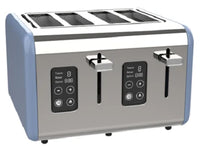 HKM-913747 Brushed Stainless Steel 4-Slice Toaster with Countdown Timer