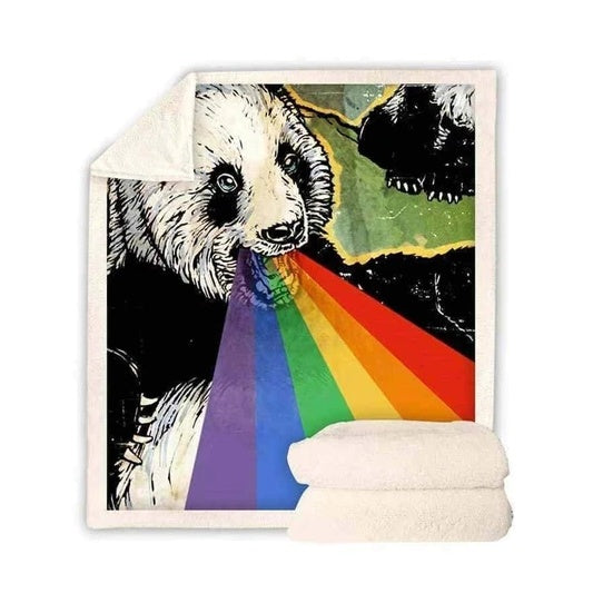 HKM-913811 Panda Series Coral Fleece Flannel Blanket - Soft and Cozy Comfort