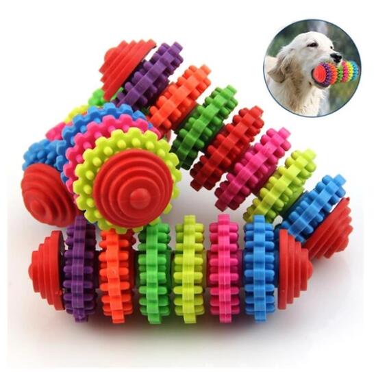 HKM-9138365 Colorful Seven-Ring Pet Toy for Dental Health and Playtime Training