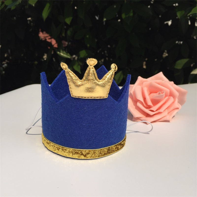 HKM-9139773 Pet Party Birthday Crown for Dogs and Cats, Non-Woven Pet Accessory with Bow, 9.5CM Diameter