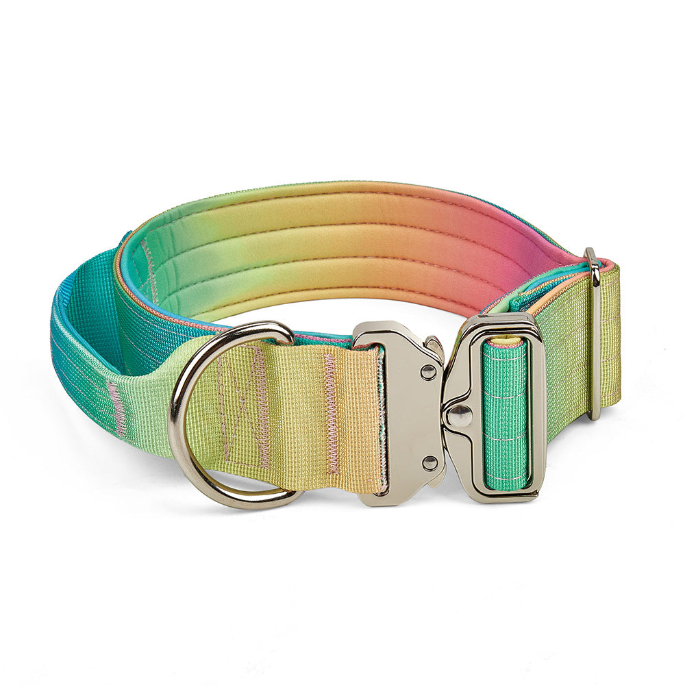 HKM-9140157 Widened Gradient Pet Collar and Leash Set ¨C Soft Nylon Design for Comfort and Safety