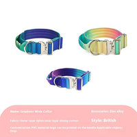 HKM-9140157 Widened Gradient Pet Collar and Leash Set ¨C Soft Nylon Design for Comfort and Safety