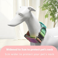 HKM-9140157 Widened Gradient Pet Collar and Leash Set ¨C Soft Nylon Design for Comfort and Safety