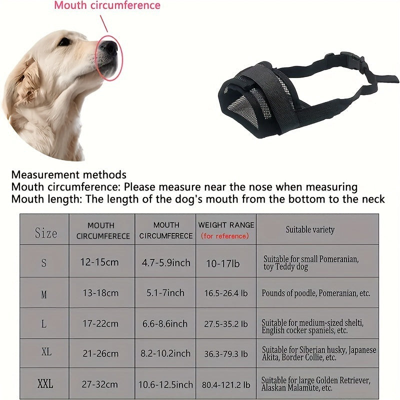HKM-9140797 Durable Black Dog Muzzle for Anti-Biting, Anti-Barking, and Controlled Drinking