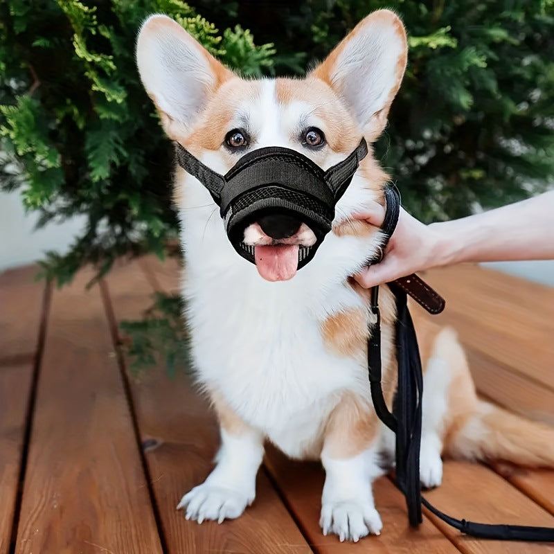 HKM-9140797 Durable Black Dog Muzzle for Anti-Biting, Anti-Barking, and Controlled Drinking