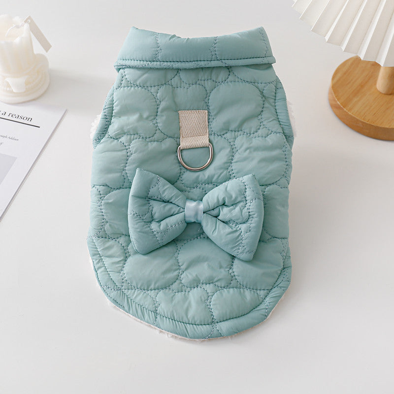 HKM-9141949 Fleece Lined Pet Coat for Cats and Dogs in Pink and Blue Colors