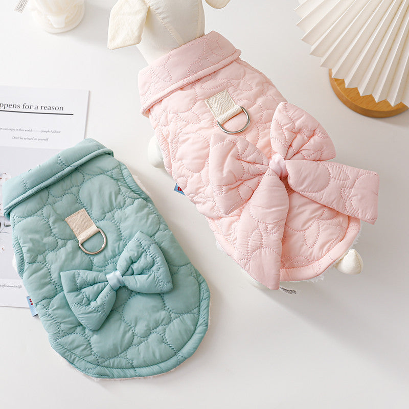 HKM-9141949 Fleece Lined Pet Coat for Cats and Dogs in Pink and Blue Colors