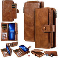 HKM-914259 Multi-Function Leather Phone Case with Card Wallet and Magnetic Closure for 16 Mobile Phones