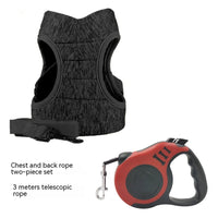 HKM-9143101 Vest-Style Pet Chest Strap with 1.2m and 3m Telescopic Leash Options for Safe Outdoor Use