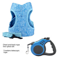 HKM-9143101 Vest-Style Pet Chest Strap with 1.2m and 3m Telescopic Leash Options for Safe Outdoor Use
