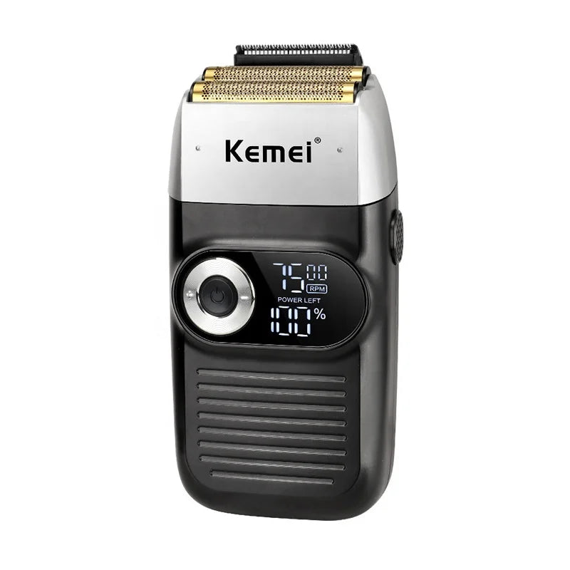 HKM-914323 Rechargeable Cordless Double-Blade Razor Shaver and Beard Trimmer for Men with LCD Display