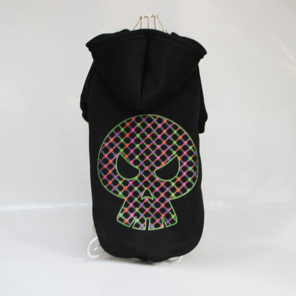 HKM-9143869 Skull Printed Cotton Dog Coat for Halloween ¨C Black Ghost Day Outfit