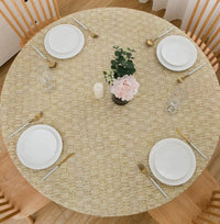 HKM-9144125 Round Waterproof and Oil-Proof Polyester Tablecloth - Available in Various Sizes and Colors