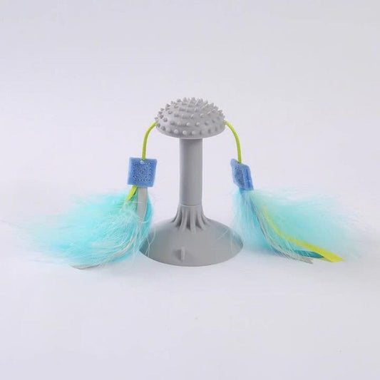 HKM-914451 Pet Toys Relaxation Double Haired Prick Head Suction Cup Cat Toy Plastic Grinding Teeth Cat Toy Cat Toy Wand