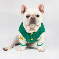 HKM-914451 Winter Dog Coat - Thick Fleece Baseball Style for Warmth in Green, Sizes L to 4XL