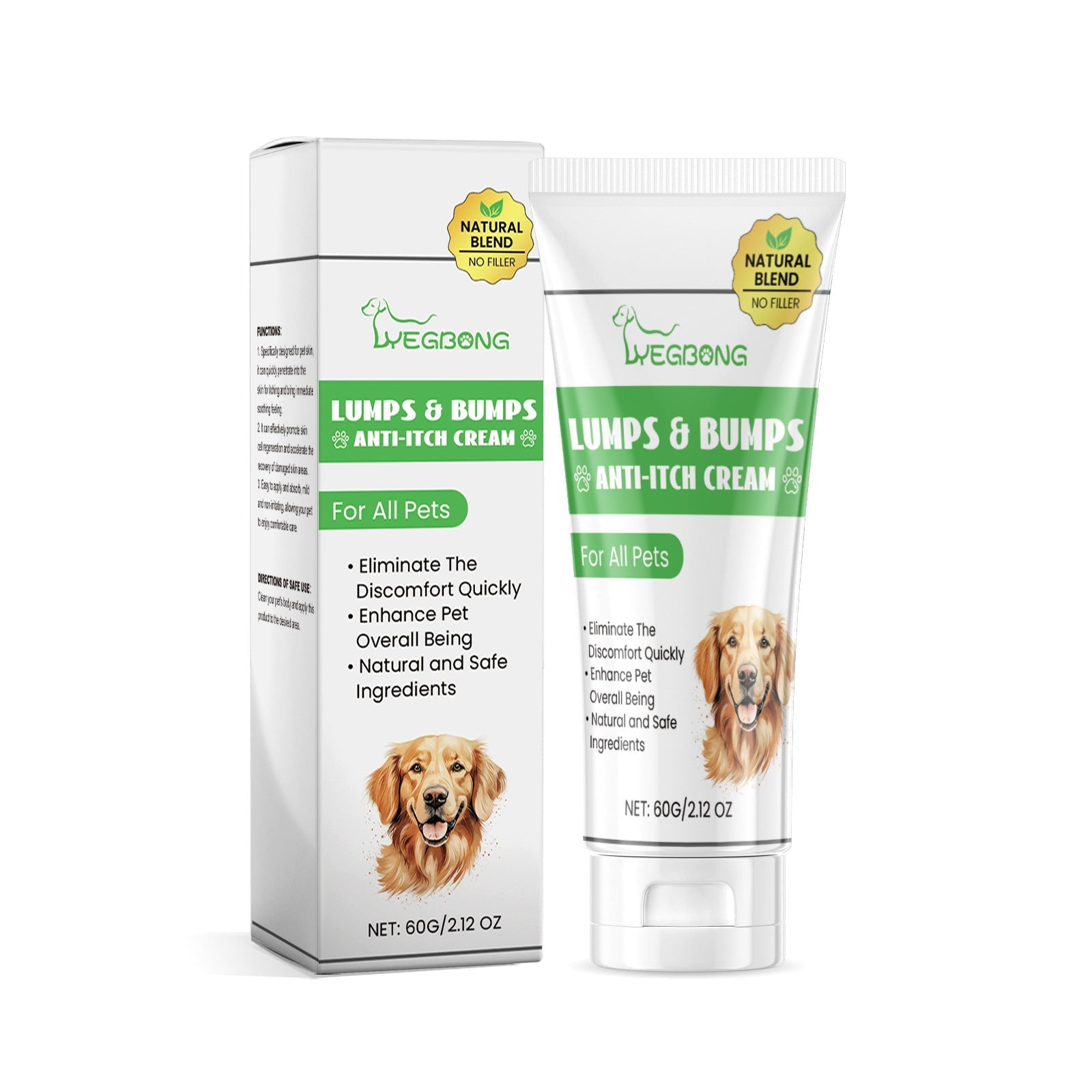 HKM-9145149 Pet Antipruritic Cream for Cats ¨C Skin Repair with Tea Tree Oil and Botanical Extracts, 60g