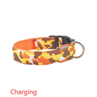 HKM-9145277 Luminous Camouflage Dog Collar with Adjustable Lighting Modes for Night Safety