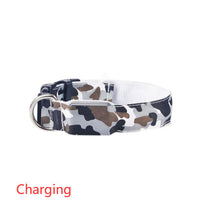 HKM-9145277 Luminous Camouflage Dog Collar with Adjustable Lighting Modes for Night Safety
