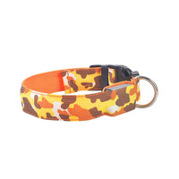HKM-9145277 Luminous Camouflage Dog Collar with Adjustable Lighting Modes for Night Safety