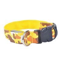 HKM-9145277 Luminous Camouflage Dog Collar with Adjustable Lighting Modes for Night Safety