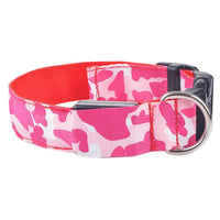 HKM-9145277 Luminous Camouflage Dog Collar with Adjustable Lighting Modes for Night Safety