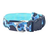 HKM-9145277 Luminous Camouflage Dog Collar with Adjustable Lighting Modes for Night Safety
