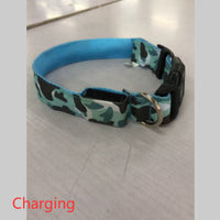 HKM-9145277 Luminous Camouflage Dog Collar with Adjustable Lighting Modes for Night Safety