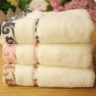 HKM-914579 Thick Cotton Jacquard Face Towel - Crepe-Free, Soft & Absorbent - 33x73 cm