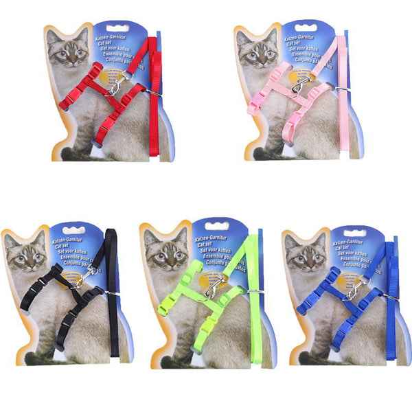 HKM-9147069 Nylon Cat Belt with Hand Holding Rope and Traction Loop ¨C Available in Blue, Black, Red, Green, Pink, 1.0m x 120cm