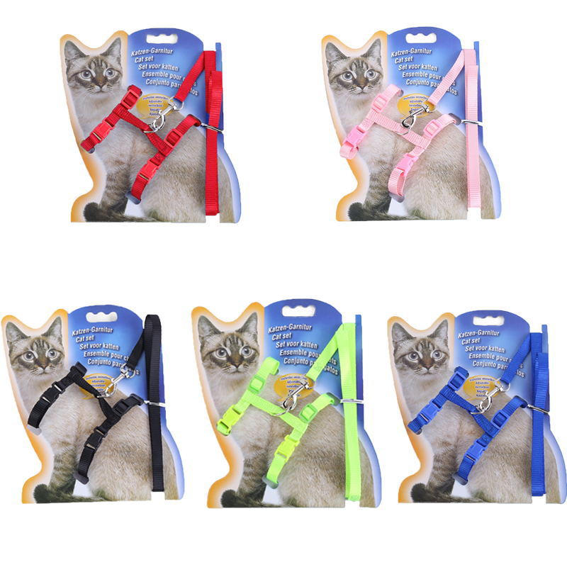 HKM-9147069 Nylon Cat Belt with Hand Holding Rope and Traction Loop ¨C Available in Blue, Black, Red, Green, Pink, 1.0m x 120cm