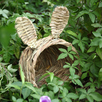 HKM-9147325 Handmade Hibiscus Grass Tunnel for Small Pets - Cozy Woven Hideaway for Rabbits and Small Animals