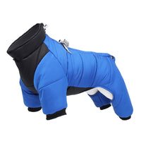 HKM-9147709 Winter Thicken Four-Legged Dog Clothing in Multiple Colors with Reflective Rope Options