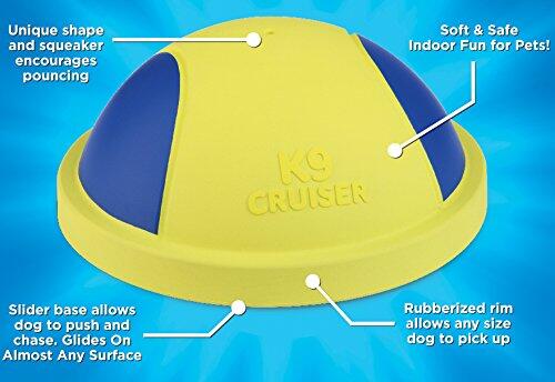 HKM-9148093 Indoor Rubber Ball Dog Toy with Squeaker and Sliding Base for Active Play