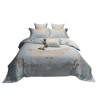 HKM-914835 Pure Cotton Four-Piece Bed Sheet Duvet Cover Set with Embroidery in Various Colors