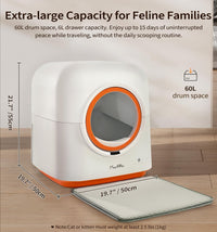 HKM-9148733 Automatic Self-Cleaning Cat Litter Box with Smart App Control and Deodorizing System for Multiple Cats