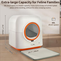 HKM-9148733 Automatic Self-Cleaning Cat Litter Box with Smart App Control and Deodorizing System for Multiple Cats