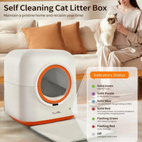 HKM-9148733 Automatic Self-Cleaning Cat Litter Box with Smart App Control and Deodorizing System for Multiple Cats