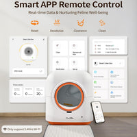 HKM-9148733 Automatic Self-Cleaning Cat Litter Box with Smart App Control and Deodorizing System for Multiple Cats