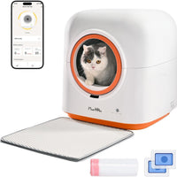 HKM-9148733 Automatic Self-Cleaning Cat Litter Box with Smart App Control and Deodorizing System for Multiple Cats
