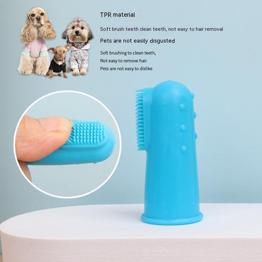 HKM-9148861 Pet Finger Toothbrush Set for Cats and Dogs - 4 Piece TPR Pack