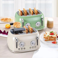 HKM-914899 4-Slice Retro Toaster with Defrost and Reheat Function for Household Use