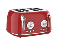 HKM-914899 4-Slice Retro Toaster with Defrost and Reheat Function for Household Use
