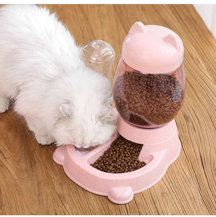 HKM-9149117 Automatic Cat and Dog Food and Water Dispenser with 2.2L Grain Storage and 528ml Water Capacity